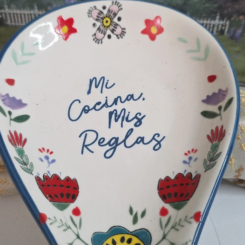 Taco Tuesday Floral Ceramic Spoon Rest, New